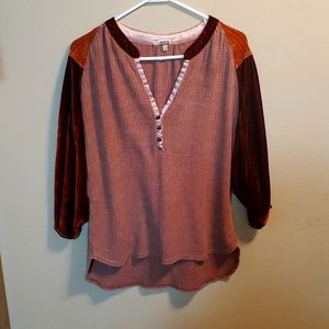 Waffle velvet Top